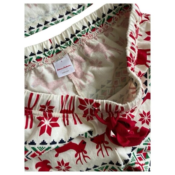 Hanna Andersson Pajama Set Small Christmas Holiday Button Shirt Pants Fair Isle - Picture 3 of 6